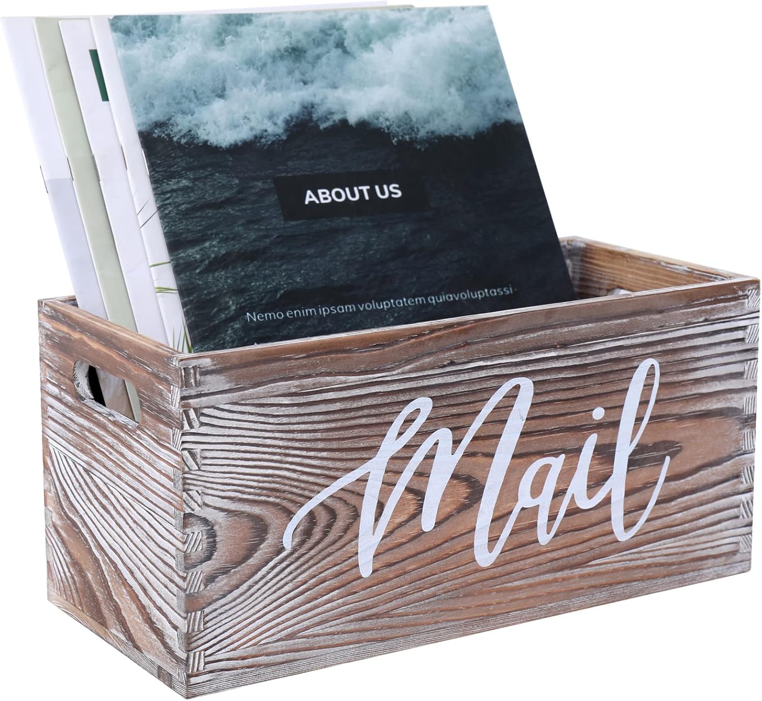 Mail Organizer Magazine Countertop Mail Storage Organizer for Home Mail and Key Holder for Desk Letter Basket Farmhouse Home Decor Mailbox Mail Basket 5.5*5.5*11.4 Inch