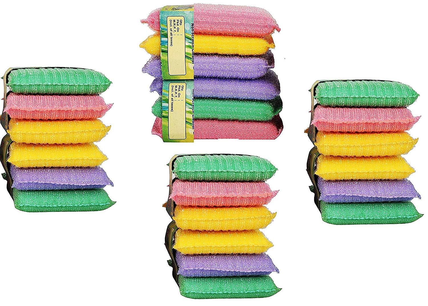 Ziesha Multi Colour Foam Pad Sponge Scourer Kitchen Scrubber for Dish/Utensils/Tiles Cleaning (14mm) (24) (B0833C2CG9) Amazon Price History, Amazon Price Tracker