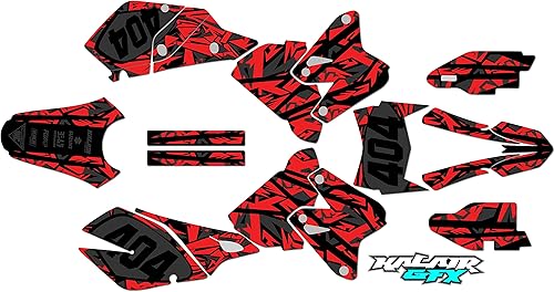 Miniatura 1 de Kalair GFX Kit de gráficos para Suzuki DRZ400SM (2001-2023) Shatter Series Rojo Gris 9 Mil-Dirt Pit Bike Motocicleta, calcomanía de carreras de