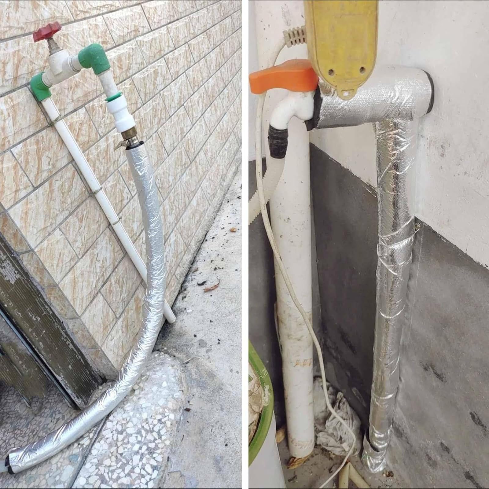 95cm Guaina Isolante in Gomma, Tubo Isolante Antigelo per Esterni, Isolante per Tubi in Foglio di Alluminio Autosigillante, per Tubi dell'Acqua Fredda e Calda(TK 30mm/1.2",ID 110 mm/4.3")