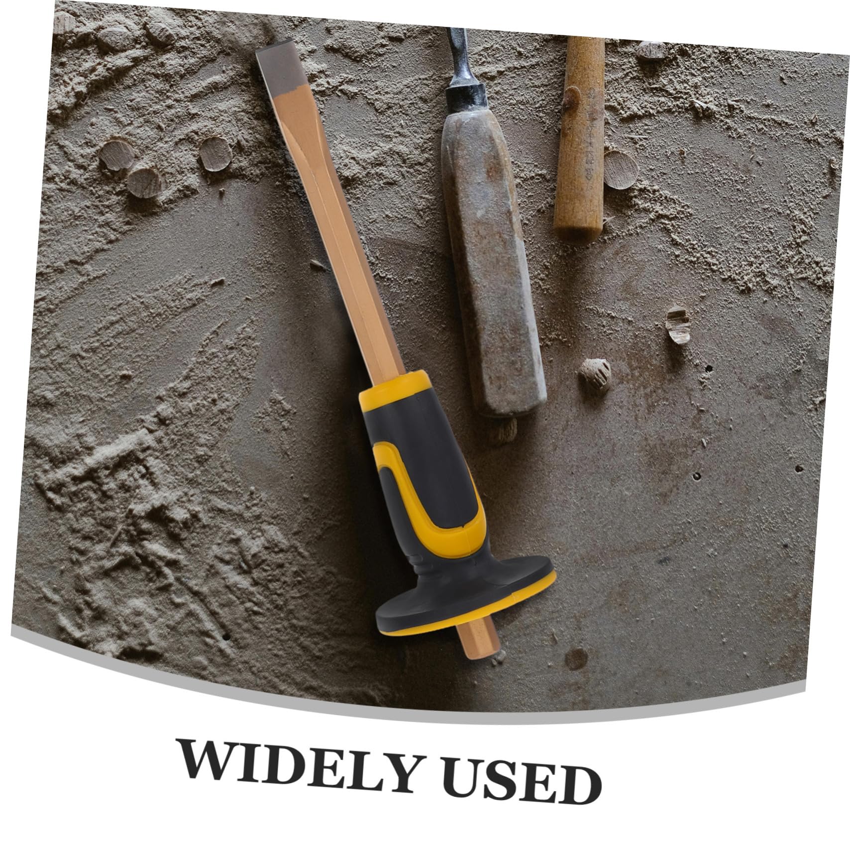 GLEAVI 3pezzi Scalpello Per Muratura Con Protezione Chisel Duro Per Lavori Di Pietra e Manico Ergonomico Strumento Versatile Per Falegnami e Muratori