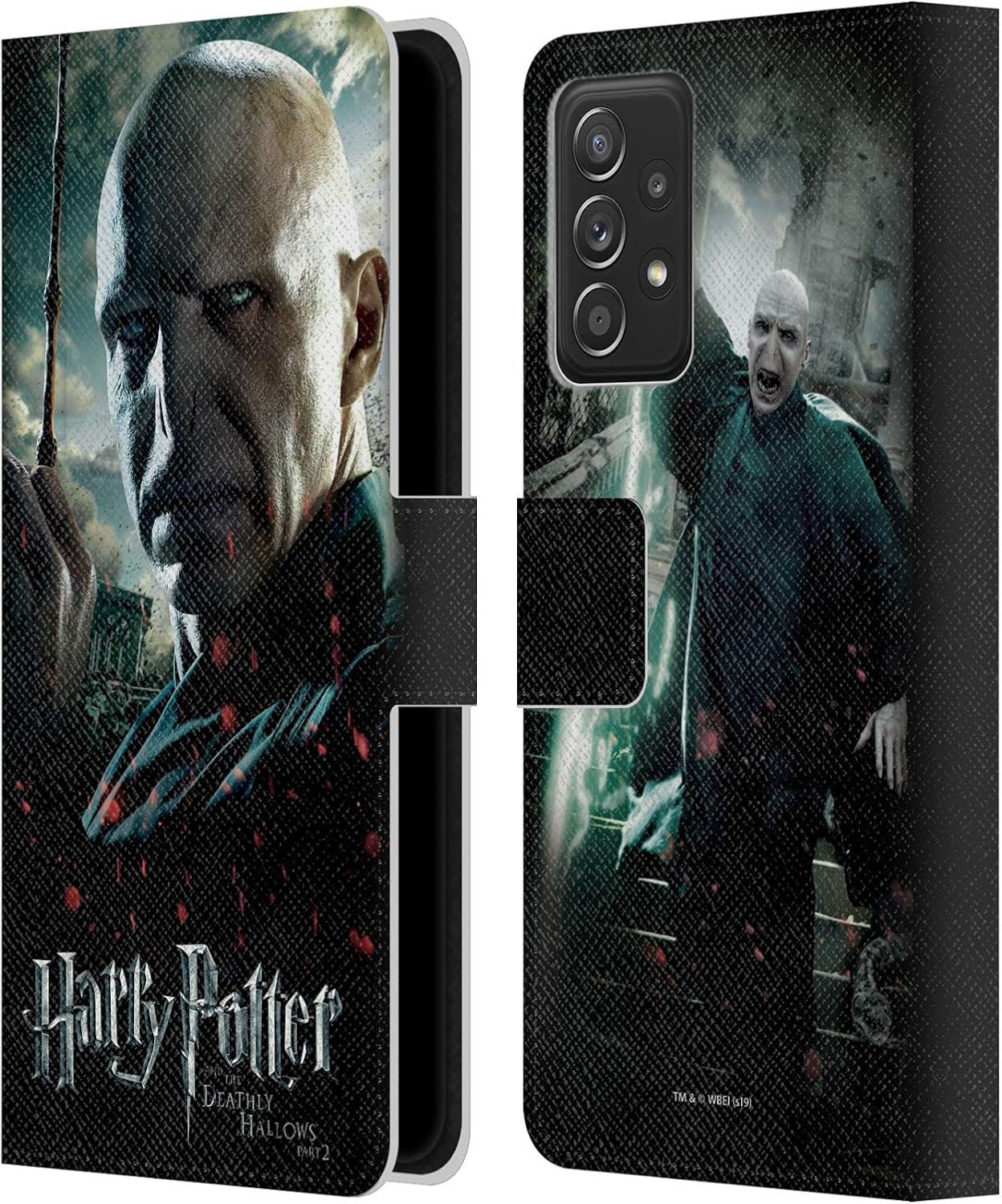 Head Case Designs Officially Licensed Harry Potter Voldemort Deathly Hallows VIII Leather Wallet Case Compatible with Galaxy A52 / A52s / 5G (2021)
