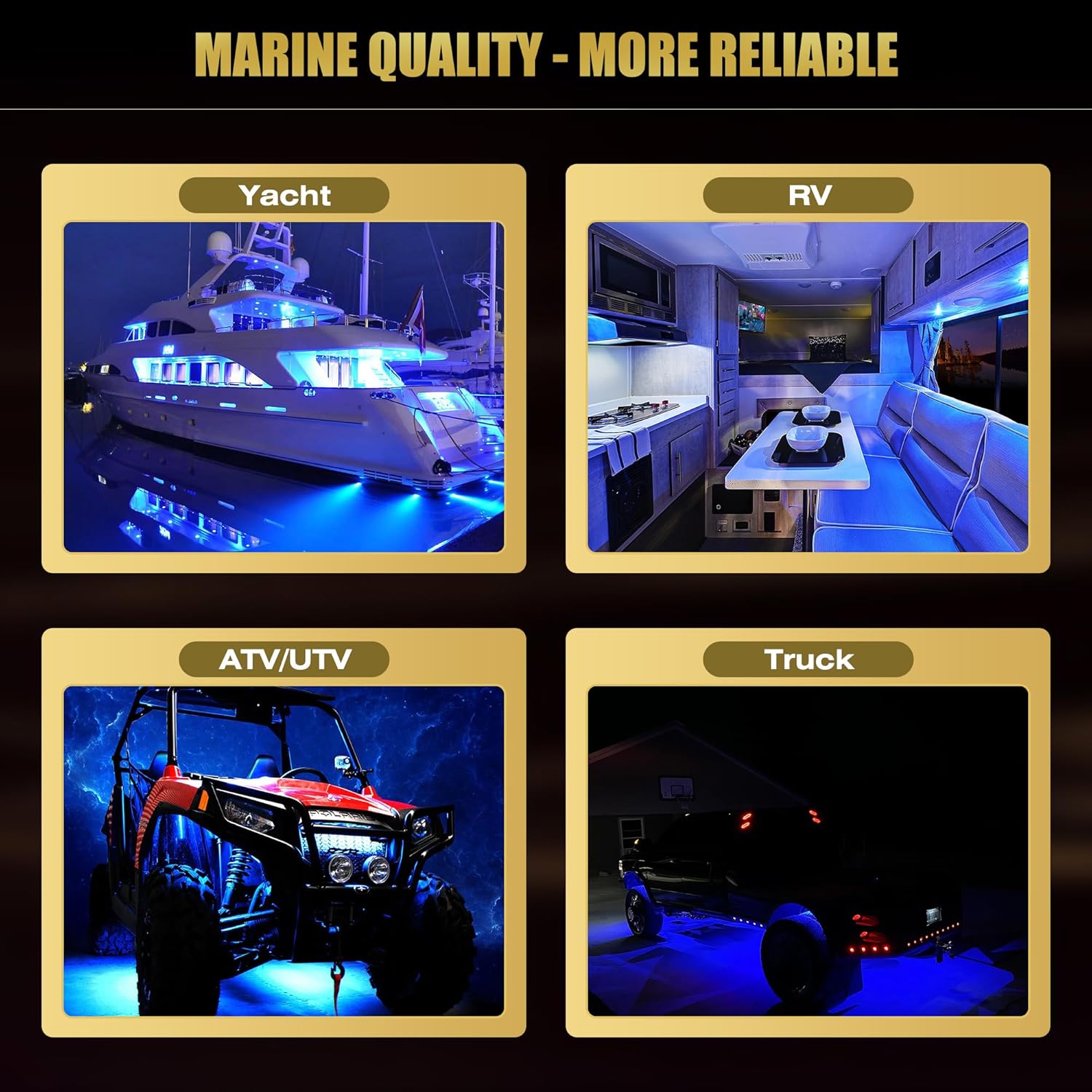 Goldlife B5 Marine Underwater Boat Lights, White 2x3000LM 90LED 6.5" 10-30V IP68 Waterproof, Pure White Look, Soft Lighting for RV Boat Exterior Interior Transom Pontoon Deck Yacht Stern Fishing