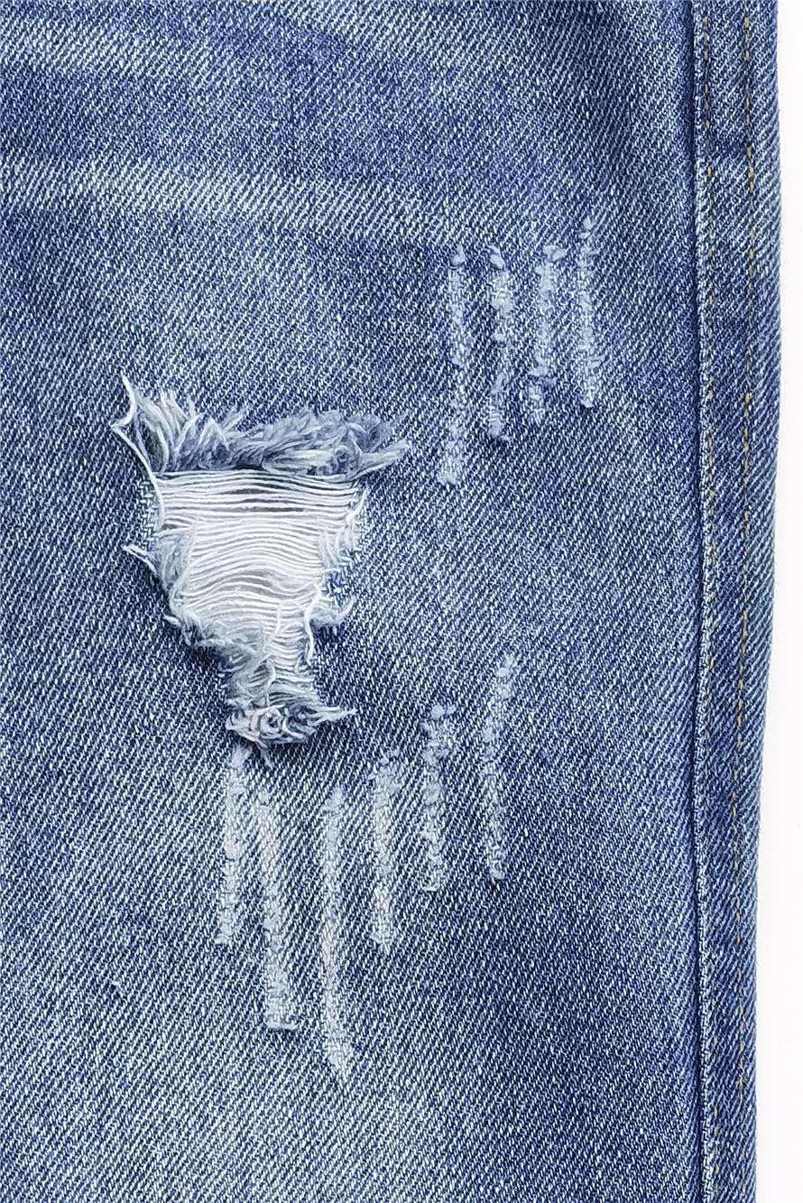 KIDSCOOL SPACE Girls Denim Overalls,Ripped Cotton Jean Workwear Pants - Image 6