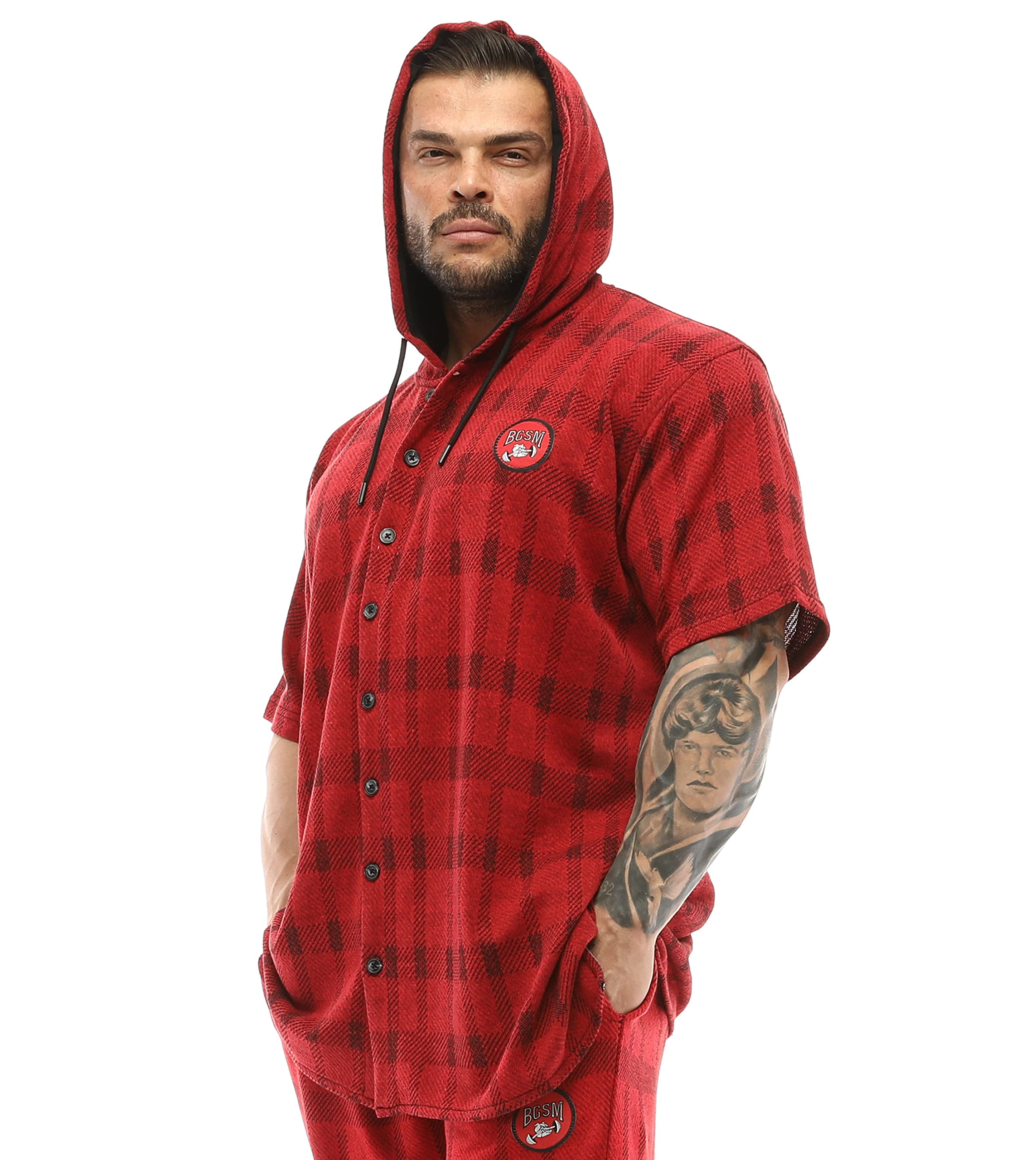 BIG SAM SPORTSWEAR COMPANY Herren Oversize Hooded Active Shirt