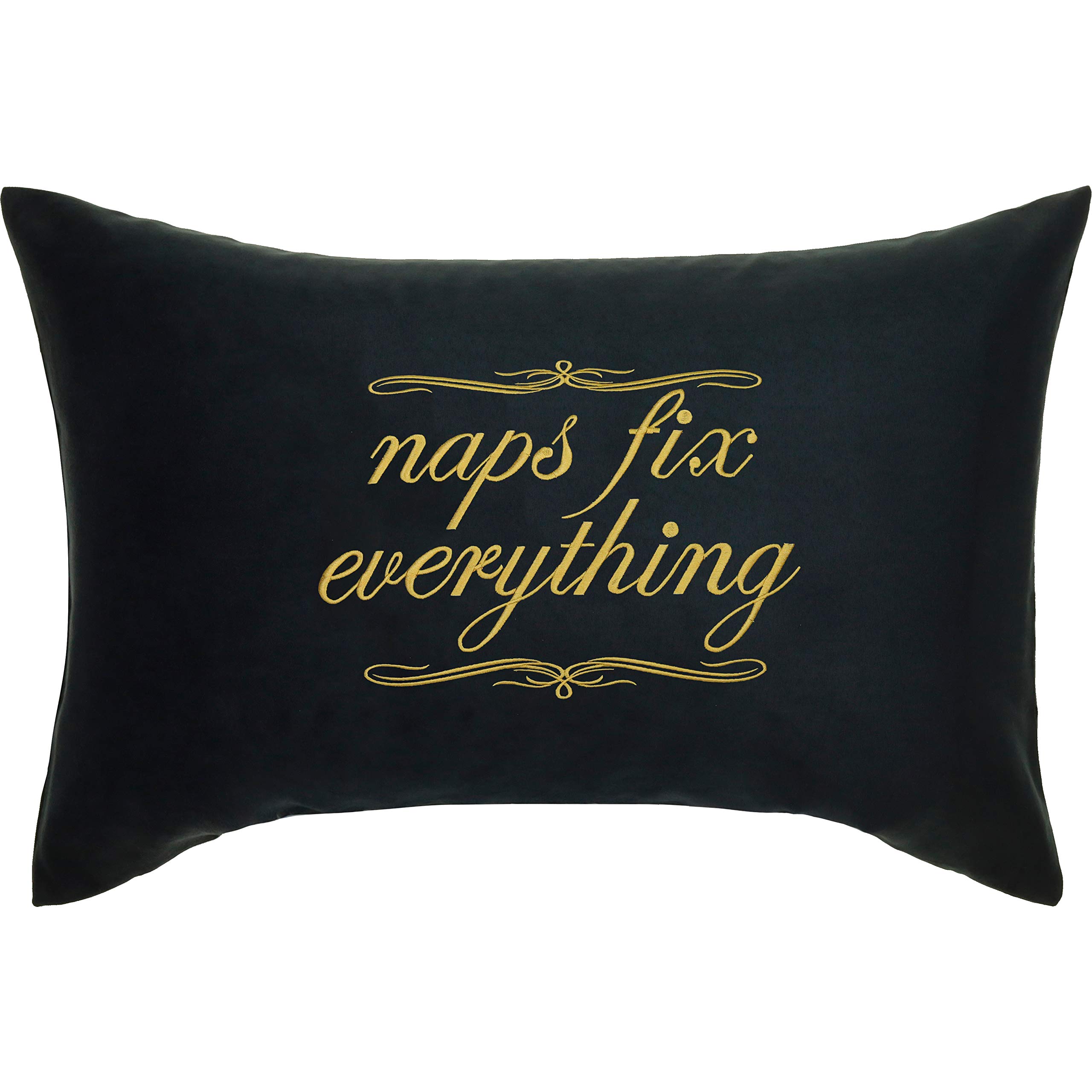 Coussin Naps Fix Everything : déco de salon moderne et confort noir 40x60