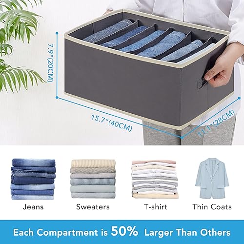 Miniatura 2 de Organizador de jeans de 12 ranuras y organizador de pantalones de 6 ranuras para ropa, jeans, suéter, camiseta, vestido apilable para armario,