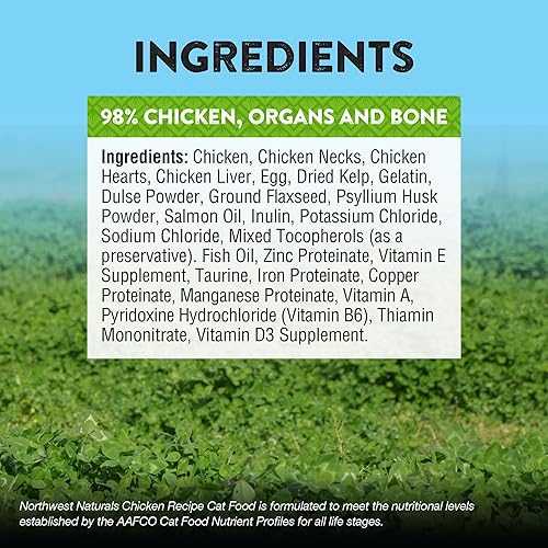 Miniatura 4 de Northwest Naturals Dieta liofilizada para gatos  Comida de pollo para gatos  Alimento para mascotas sin granos, sin gluten, golosinas de