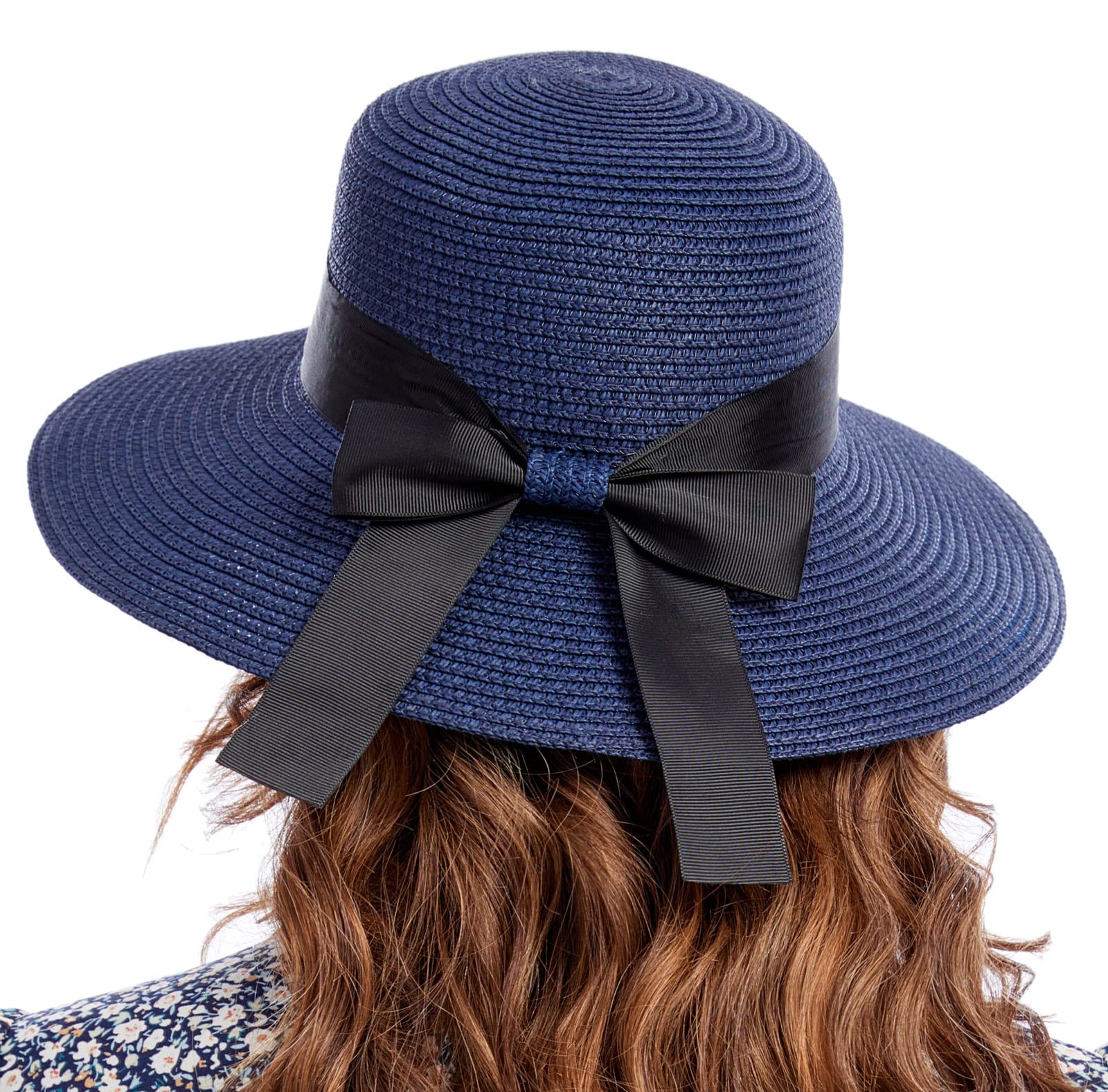 PINKGIRL Sombrero de Paja para Mujer Verano Bowknot Playa Sombreros Plegables Protección UV UPF50+