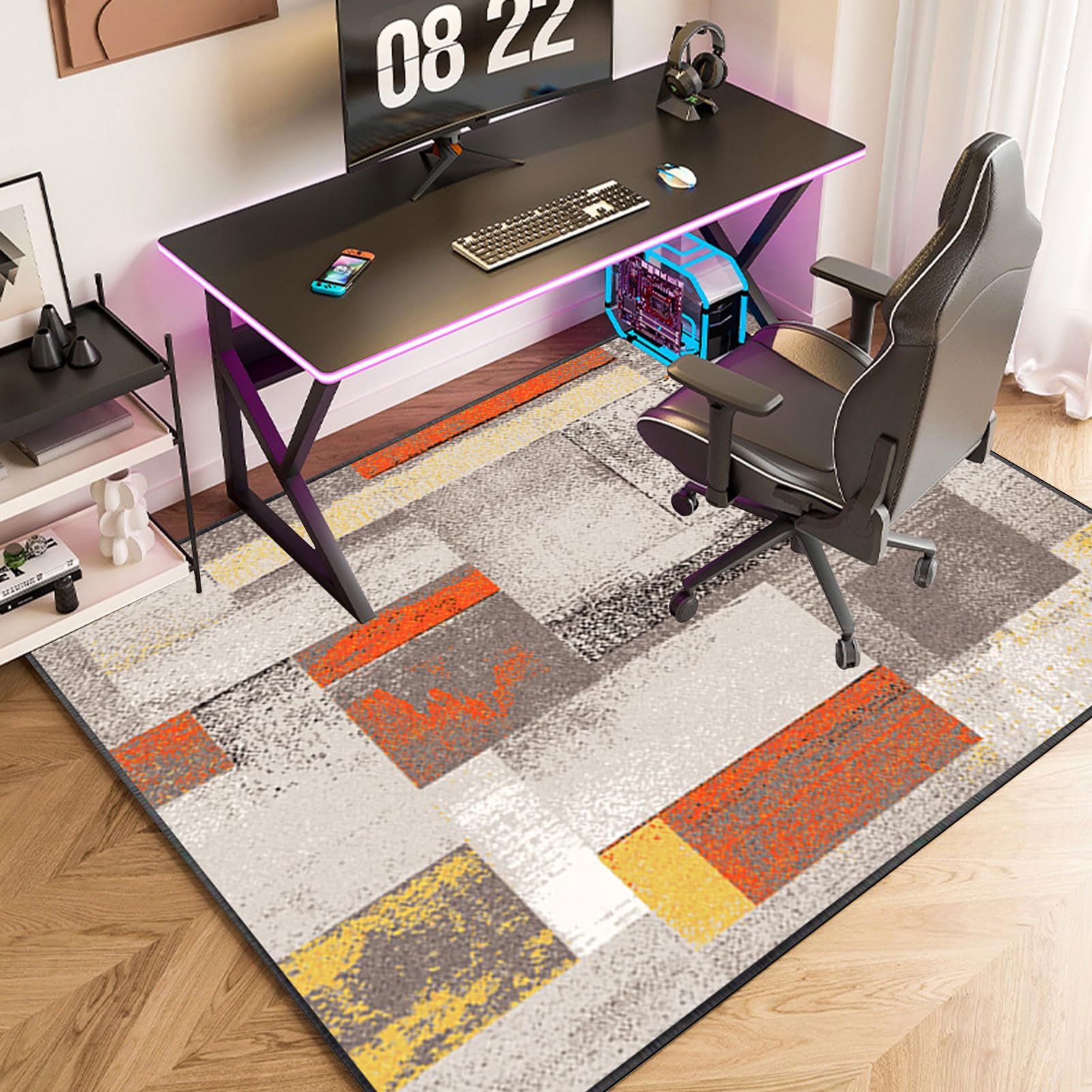 Protege Bureau U00e0 Roulettes Tapis De Sol Gaer, , Tapis De Sol Bureau Tissu, Antidérapant 60 X 80 C Tapis Chaise De Bureau Tapis Bureau