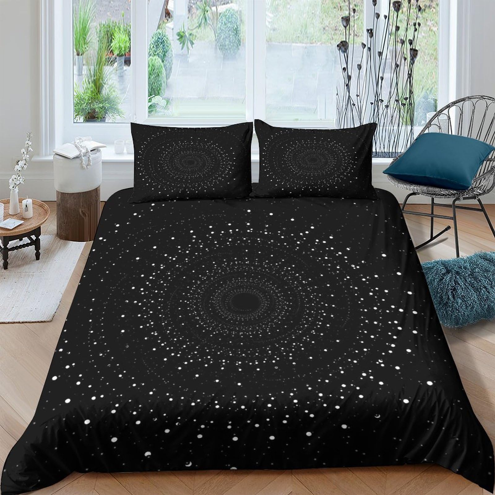 XFKLYNVCJ 3D Printed Cosmic Spiral Bedding Cover Microfiber Abstract Space Design Comforter Cover Hypoallergenic Fade Resistant for Teen Bedroom Young Adults Daily Bedding Use Super king（260x220cm）