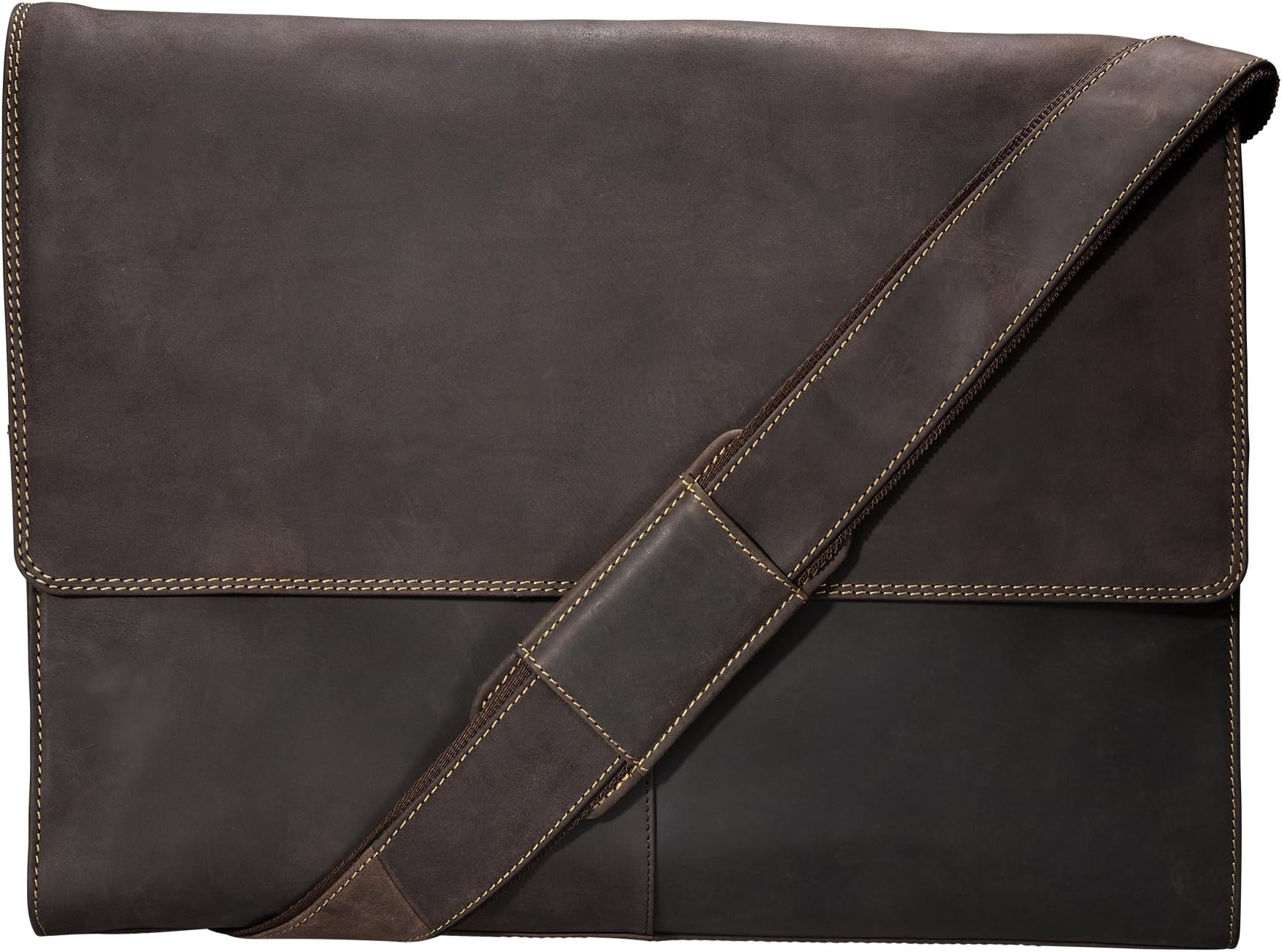 VISCONTI Half Flap Extra Large Hunter Messenger Bag in Oiled leather