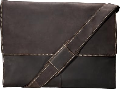 VISCONTI Half Flap Extra Large Hunter Messenger Bag in Oiled leather