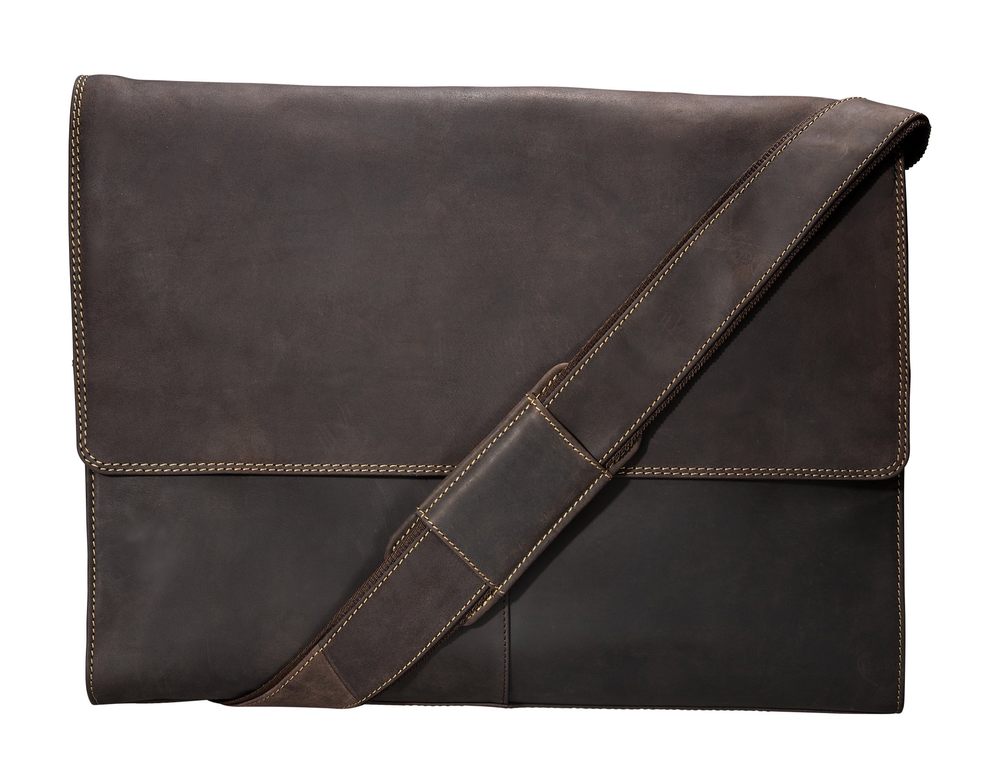 VISCONTI Half Flap Extra Large Hunter Messenger Bag in Oiled leather