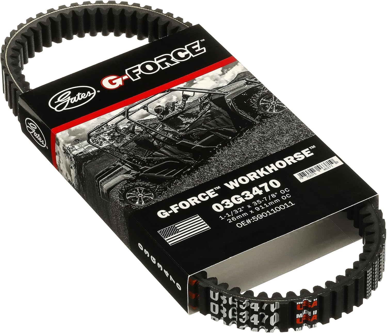 Gates 03G3470 G Force Workhorse Continuously Variable Transmission (CVT) Belt