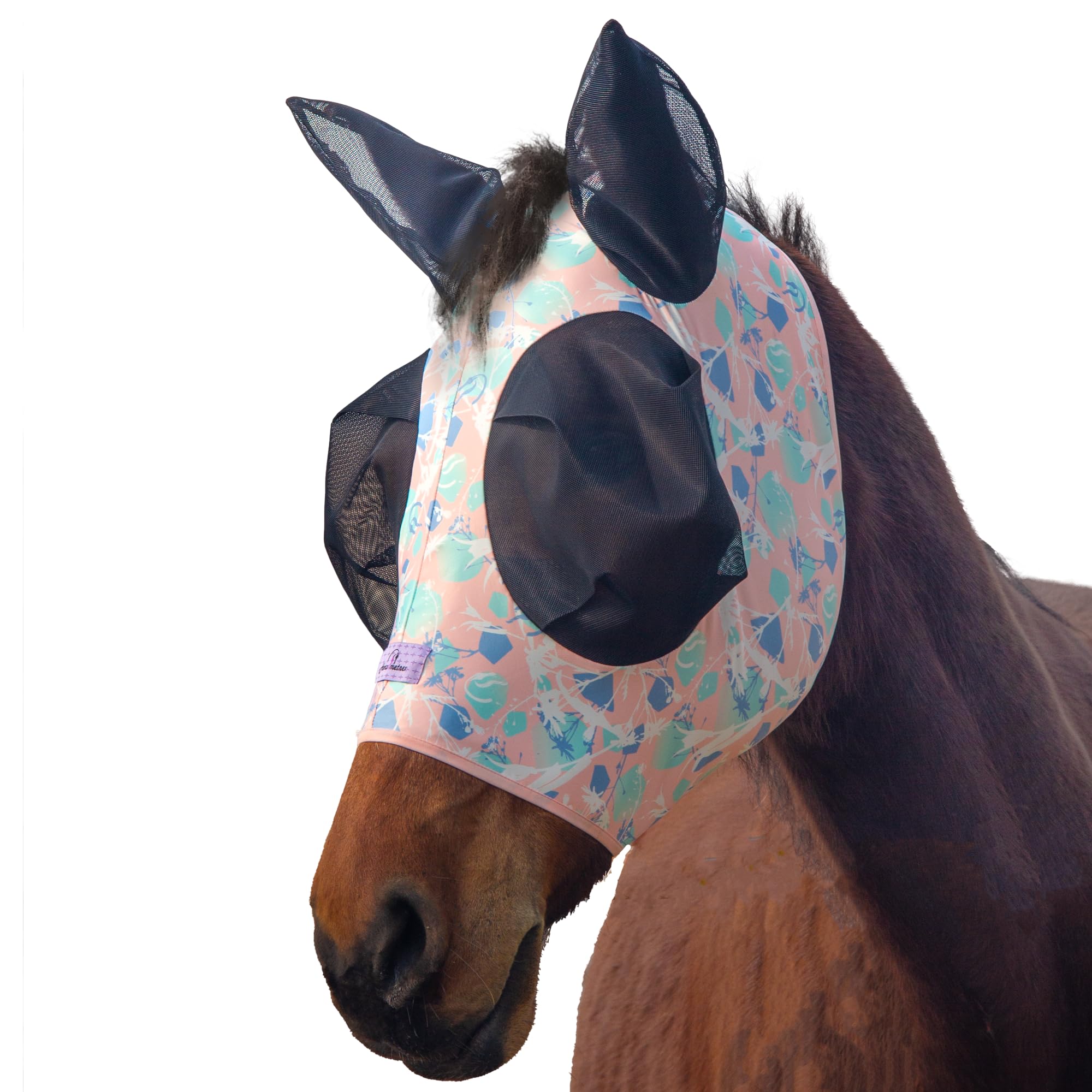 Horzmetnex Stretchy Horse Fly Mask with Extra-Large Eyes & Mane Opening – Soft, Breathable Fly Mask for Horses, Tangle-Free Design, Enhanced
