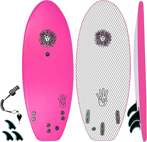Tabla de surf 4-4 para principiantes, niños y adultos, tablas de surf de espuma suave para playa, surf como tabla de surf o tabla blanda, incluye
