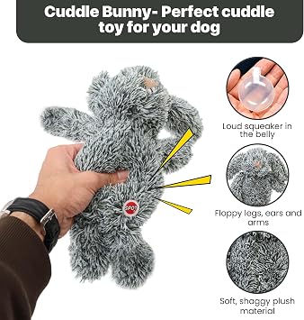 SPOT Cuddle Bunnies Dog Toy - Soft, Plush Fabric Dog Toy with Squeaker, Perfect for Cuddling, Great for Dogs and Puppies of All Ages, Medium to Large Breeds - 13