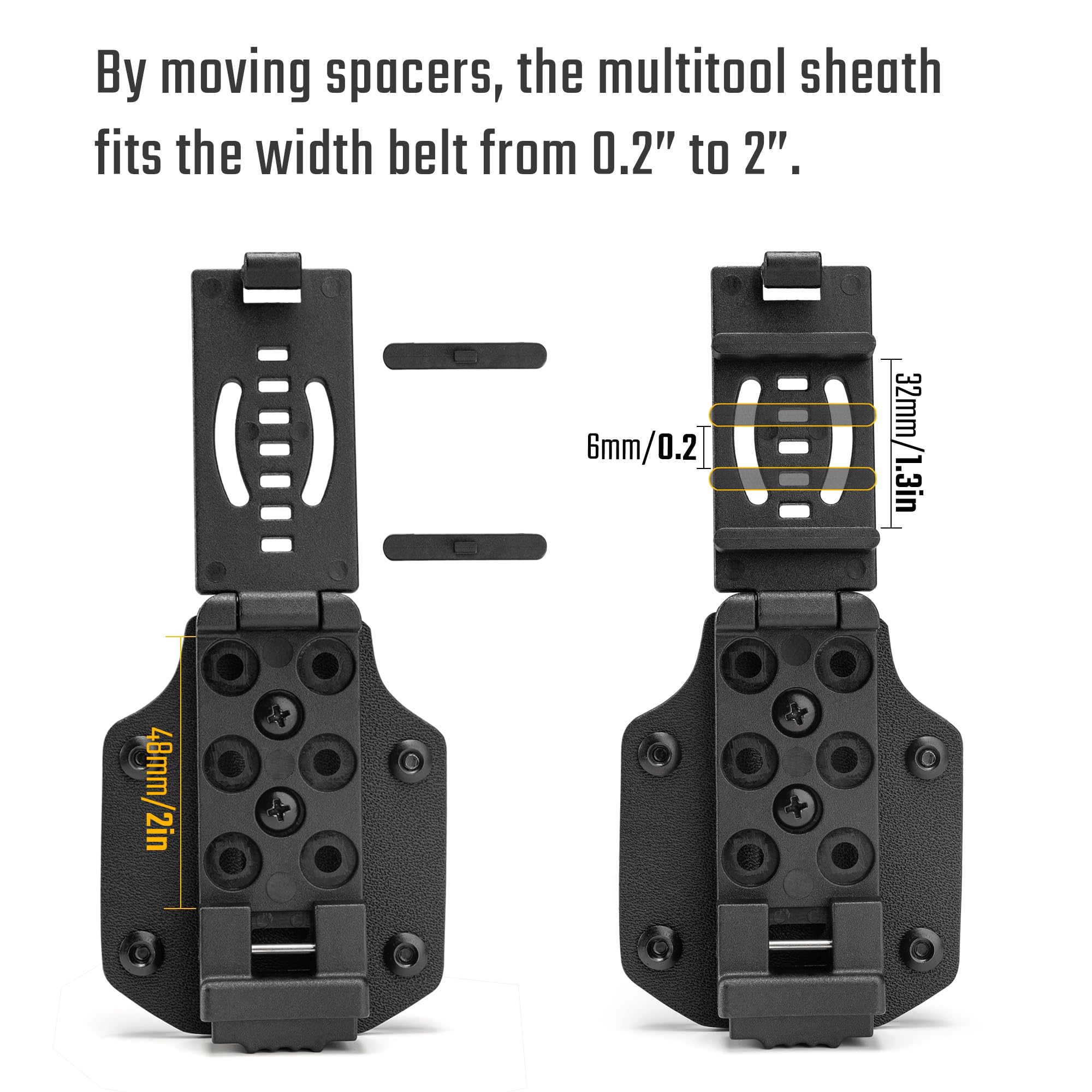 TACTICAL GEEK TGCode G9 Funda Multi-Herramienta para LEATHERMAN REBAR - Material Kydex, Soporte Ajustable en Grosor, Herramienta no Incluida, Negro