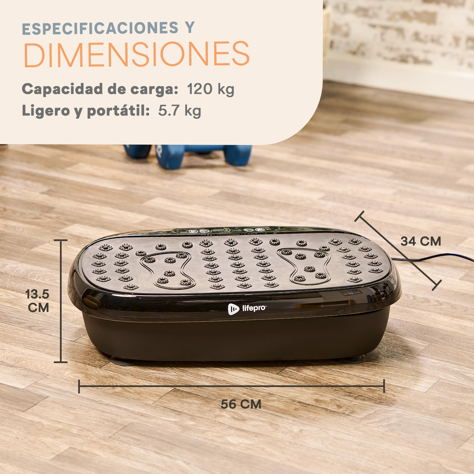 LifePro Hexaplate Lite Plataforma Vibratoria para Drenaje Linfático con Control Remoto, Pantalla LED, 99 Niveles de Velocidad, Motor Silencioso de 200 W