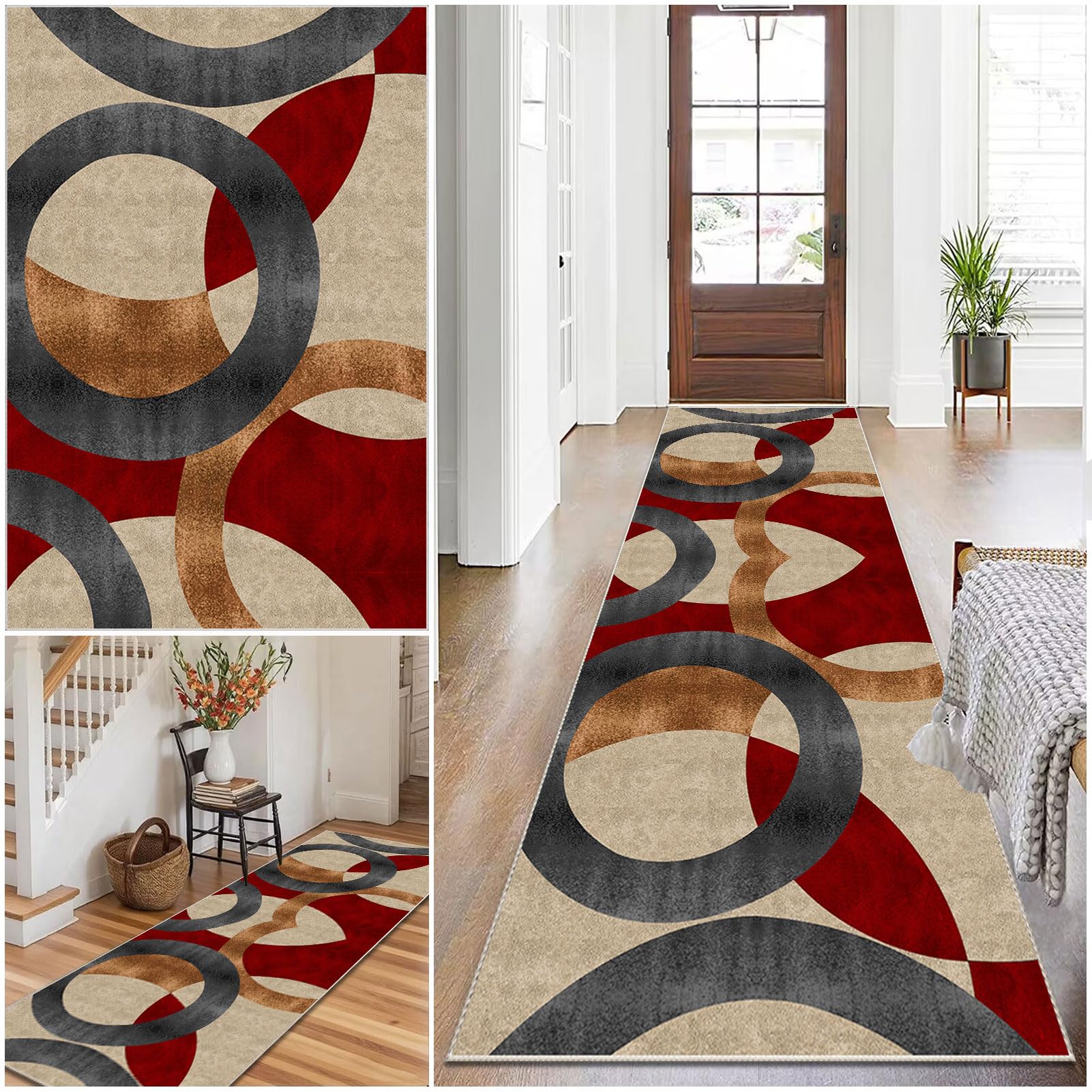 Carpet Runner for hallways Kitchen Runners Non Slip Washable Hallway Runner Long Hall Runner Kitchen Mats Rug Runners for Hallways Bedside Rugs for Bedrooms Entrance Laundry Bedroom 50 x 180 cm