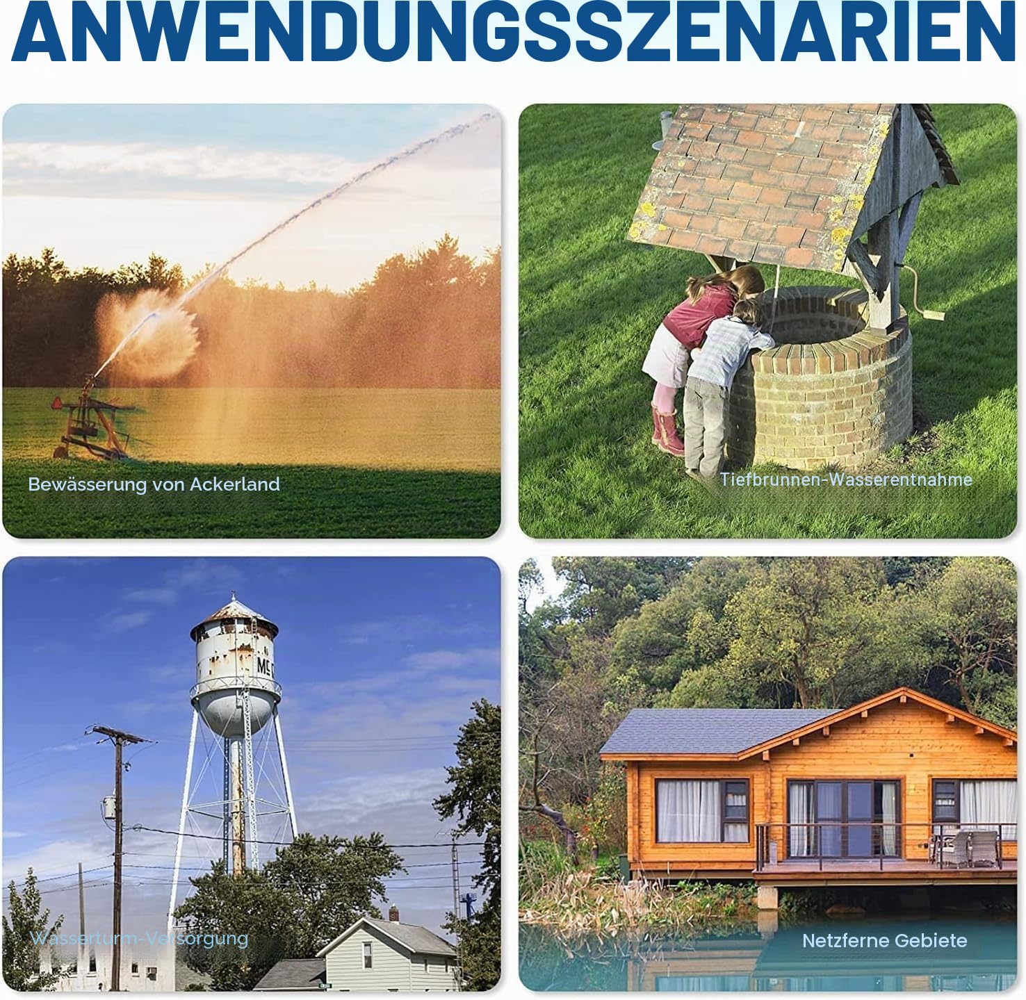 DCHOUSE Solar-Tiefenbrunnen-Wasserpumpen-Kit, 12-V-DC-Tauchwasserpumpe mit 120-W-Mono-Solarpanel, 10-Ah-Batterieregler für Brunnenteich, Home Farm, Edelstahl