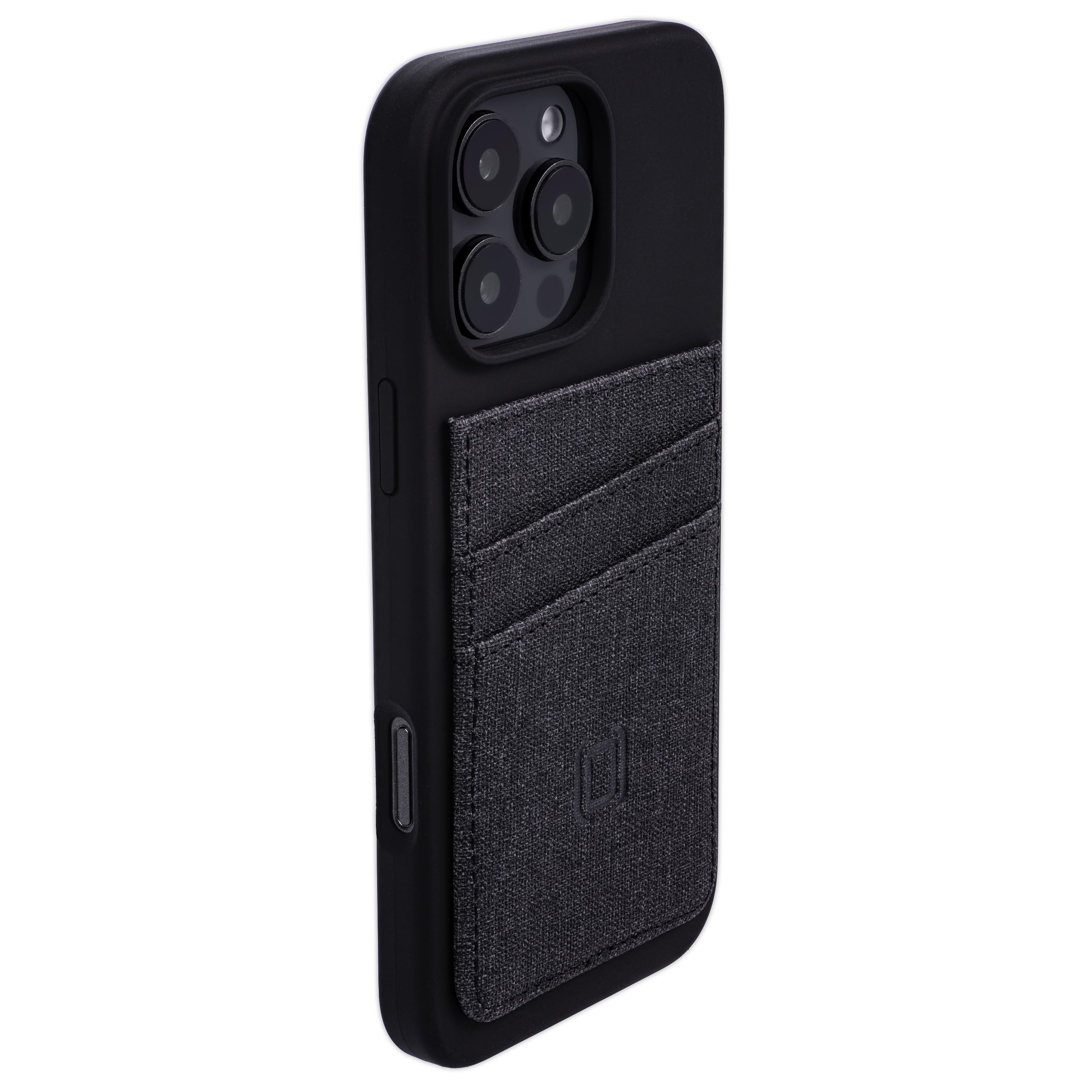 Dockem Custodia per iPhone 16 Pro Max con Guscio in Silicone, Piastra Metallica Integrata per Montaggio Magnetico e Portafoglio in Finta Pelle Cucito con 2 Slot per Carte (M2L, Nero)