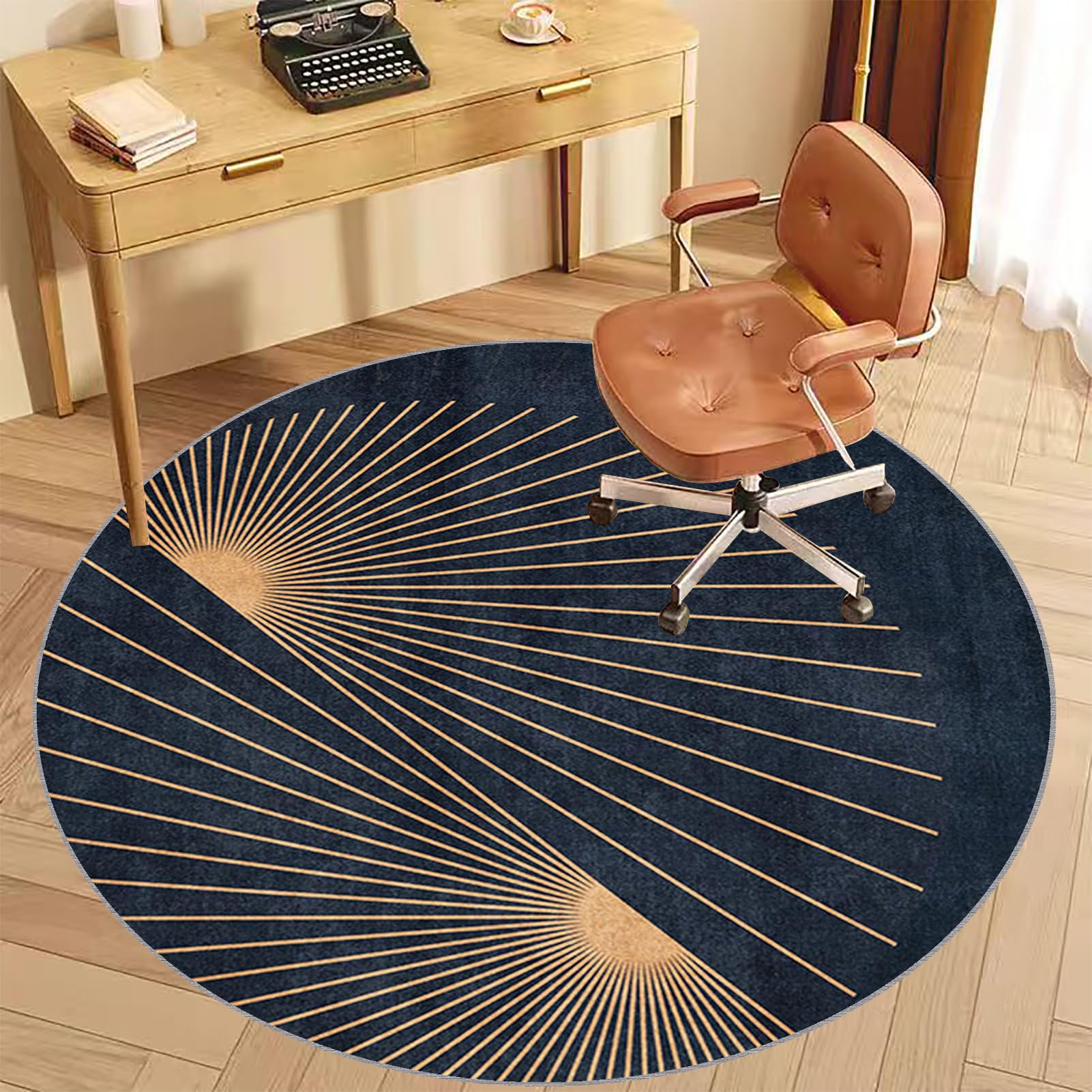 Sedia Ufficio Tappeto Rotondo Gaming Pavimento Tappetino di Protectors Pavimenti per Parquet Piastrelle Tappeto Salvapavimento Tappetino Tappetino Rotondo per Pavimento Multiuso 90 cm