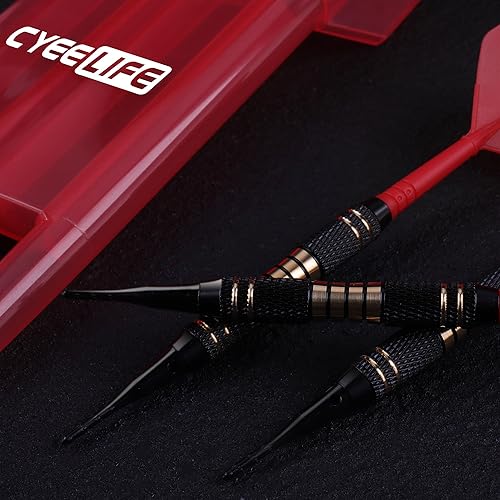 Miniatura 4 de CyeeLife Punta de plástico para dardos  Juego de dardos profesionales de punta suave de 0.71 onzas con estuche de transporte y 30 puntas de dardos