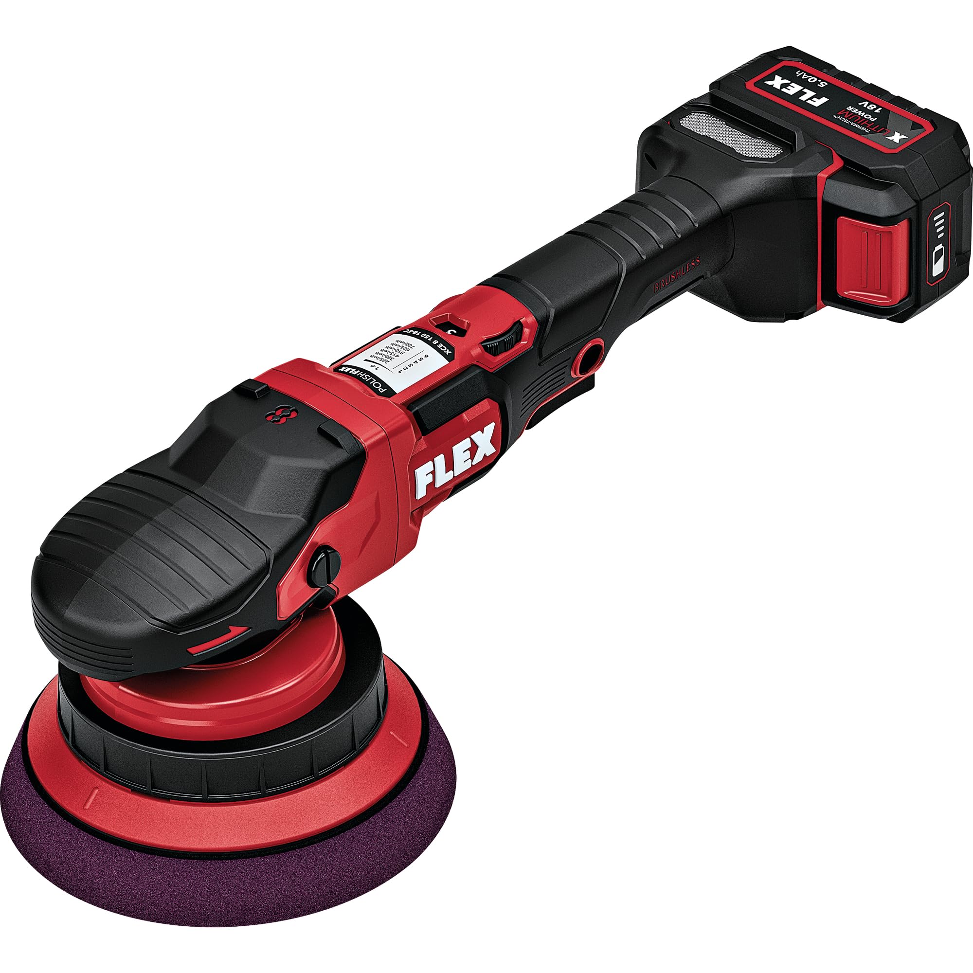 Flex Polisseuse excentrique sans fil avec rotation forcée 18 V XCE 8 150 18-​EC Kit (avec interrupteur à gâchette, réglage facile de la vitesse, ergonomique) 533020