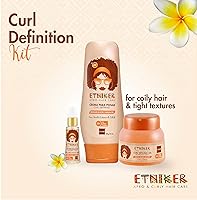 Vista 2 de ETNIKER - Kit de definición de cabello rizado y ondulado con textura afro, gel, hidroelixir y crema de peinado Control, nutrir, definir Coco