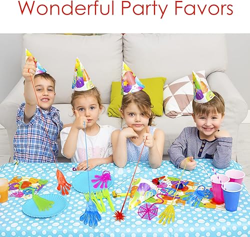 Miniatura 6 de Paquete de 48 recuerdos de fiesta con manos adhesivas, 6 tipos de bolsas de regalo, premios de caja del tesoro para profesores, recompensas de aula,