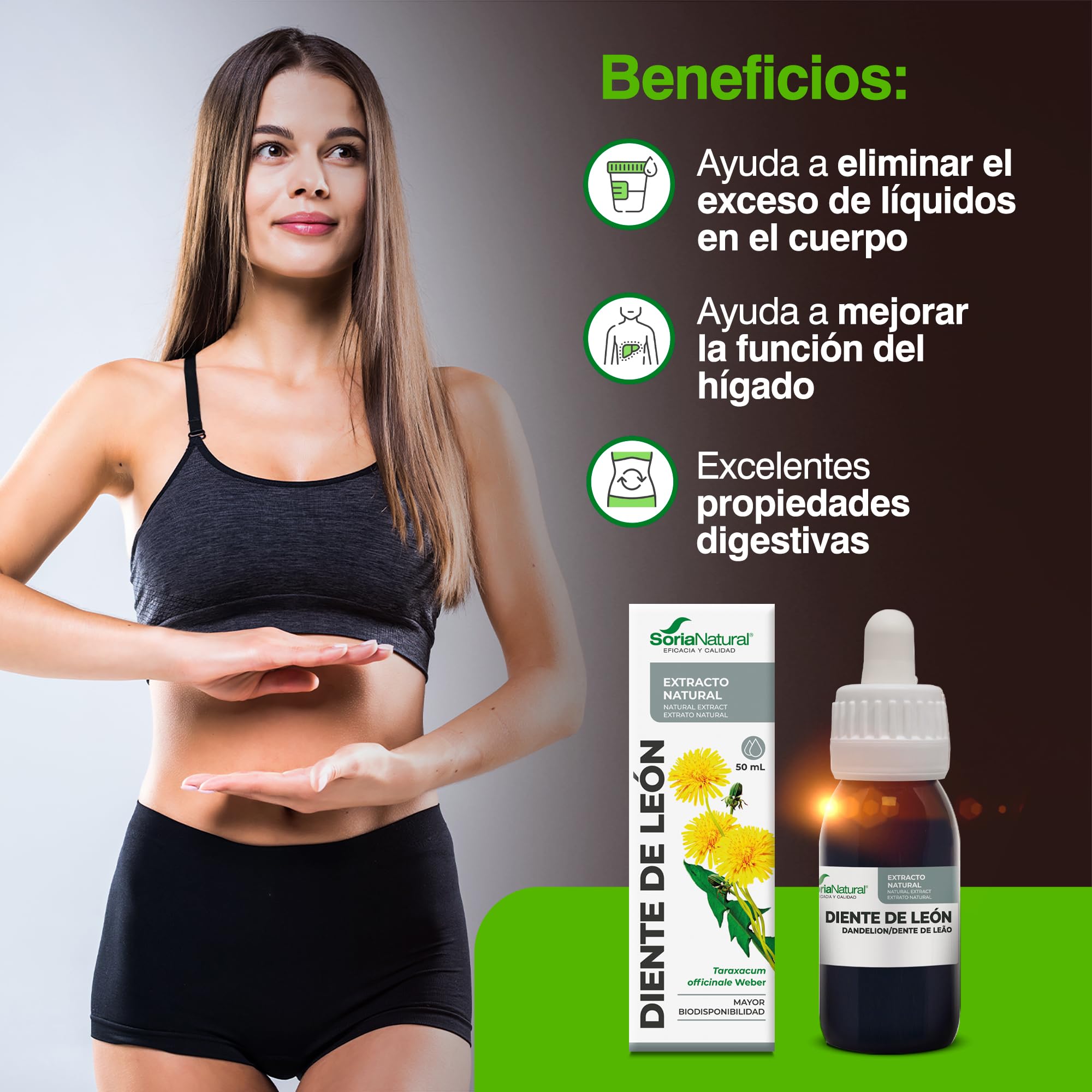 Soria Natural Extracto de Diente de León 50ml - Apoya la Salud del Hígado, Digestión, Detox