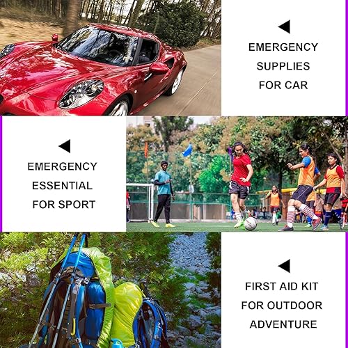 Miniatura 6 de Kit de primeros auxilios para campamento pequeño, suministros de recambio, esenciales básicos de emergencia, 300 piezas esenciales para el hogar,