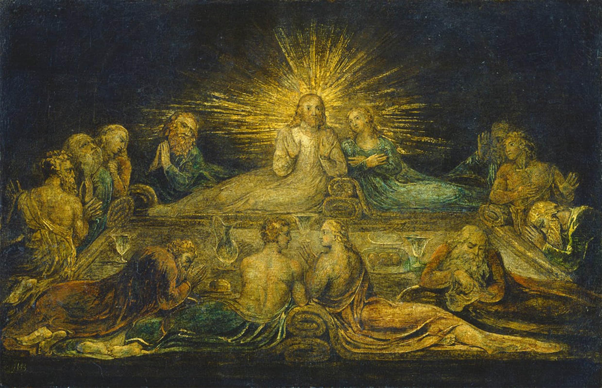 Posteriik No Frame Vintage Art Print Images Pictures Print The Last Supper By William Blake Modern Colour Posters For Office Home Decor 60X90cm