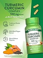 Vista 5 de Nature's Truth Turmeric Curcumin with Black Pepper Extract 500mg 60 Capsules Non-GMO and Gluten Free Complex Supplement