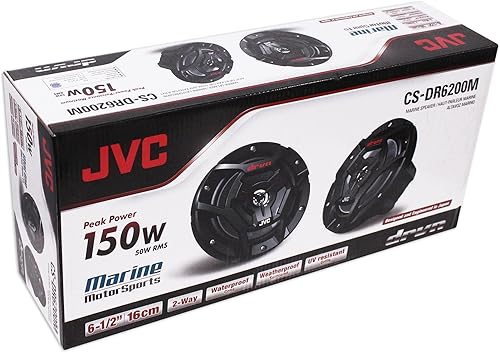Miniatura 7 de JVC (4) CS-DR6200M 6.5" 600w 2-Way Marine ATV Powersports Altavoces de motocicleta