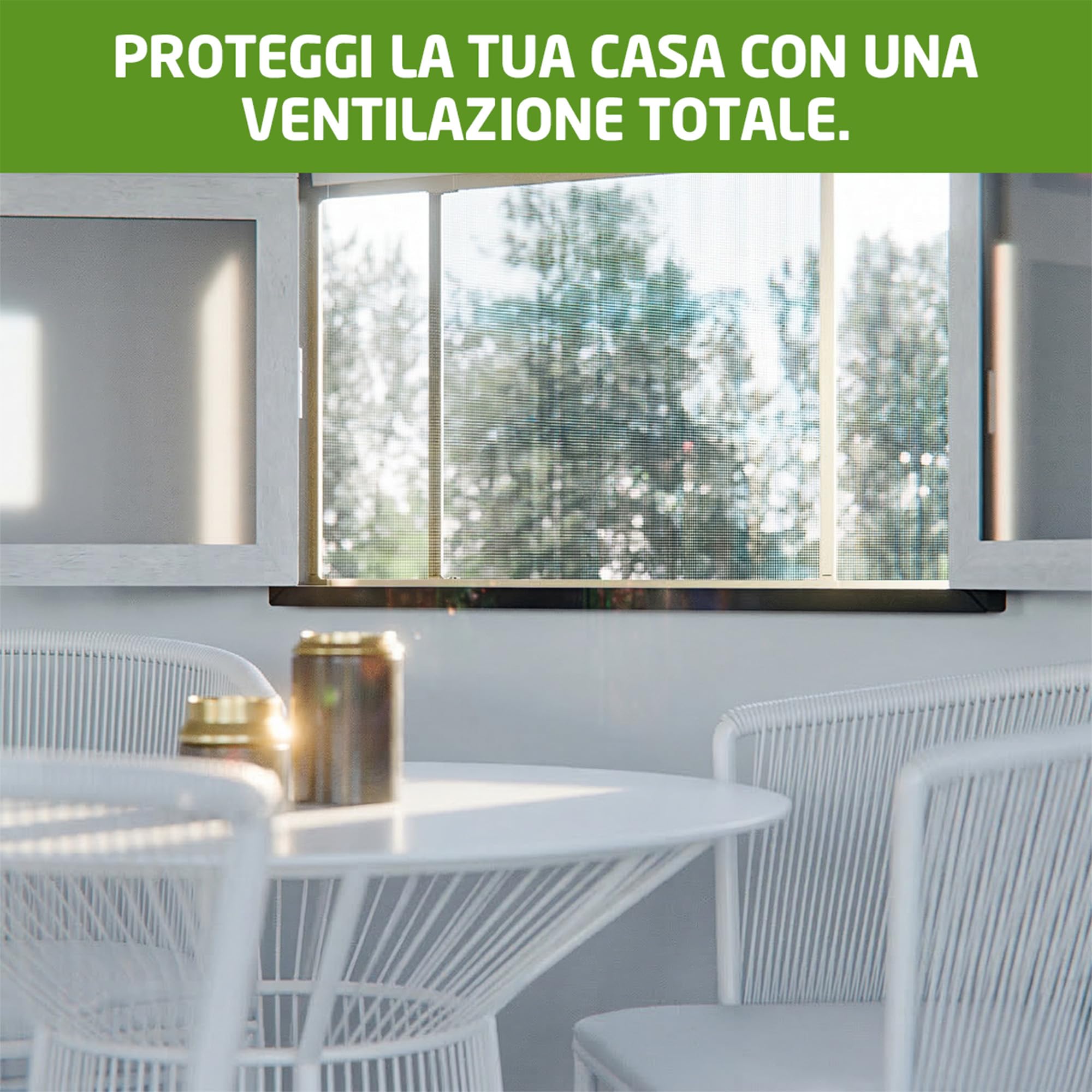Amig - Zanzariera Estensibile per Finestra - 100 x 70 cm - Telaio in Alluminio Bronzo - Rete in Fibra di Vetro Grigia - Regolabile - Installazione senza attrezzi - Mod. ME01