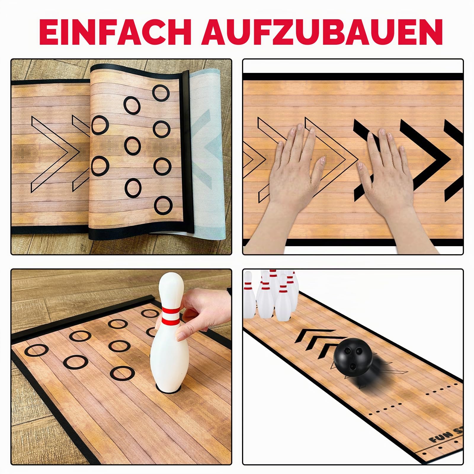 KEAGAN Mini Bowling Set, Full Bowlingbahn Spiele Spielzeug, Indoor Outdoor Home Bowling Set, Bowlingbahn Set mit Bowlingbahn, Bowlingstifte & Ball, Bowlingspiele Set für Sport Interaktion Freizeit