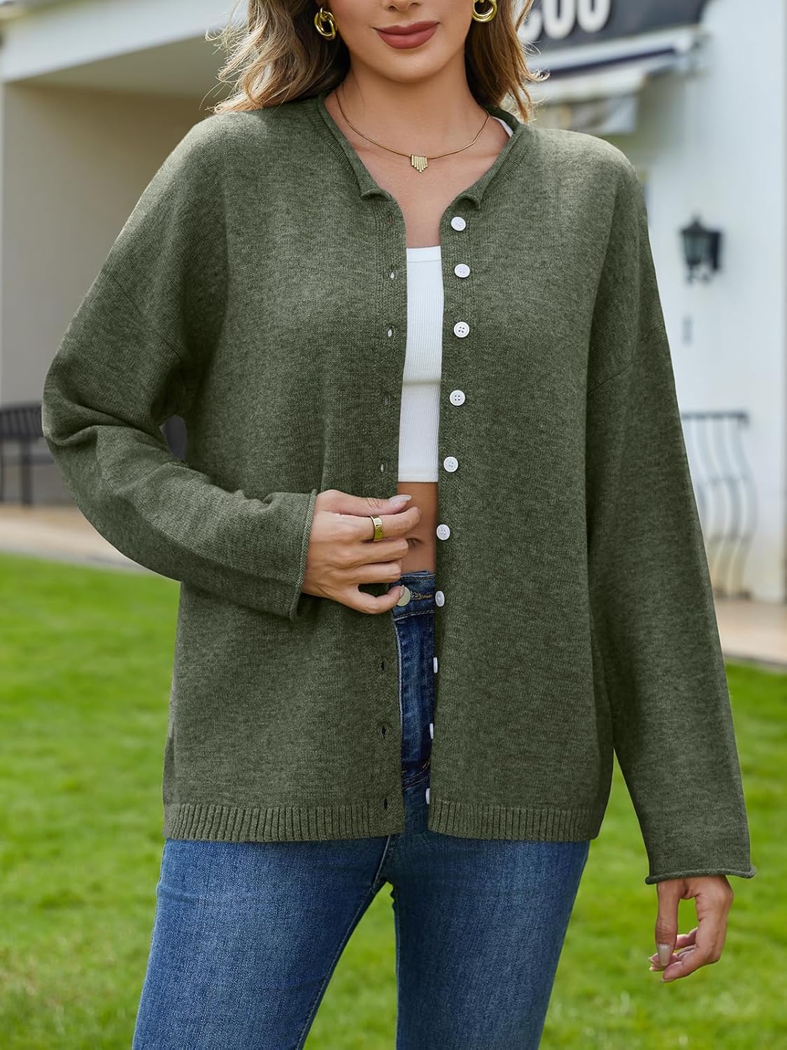 UNCLECAT Womens Button Up Cardigan Sweaters Fall Long Sleeve Outerwear Tops Knit Open Front Clothes - Image 3