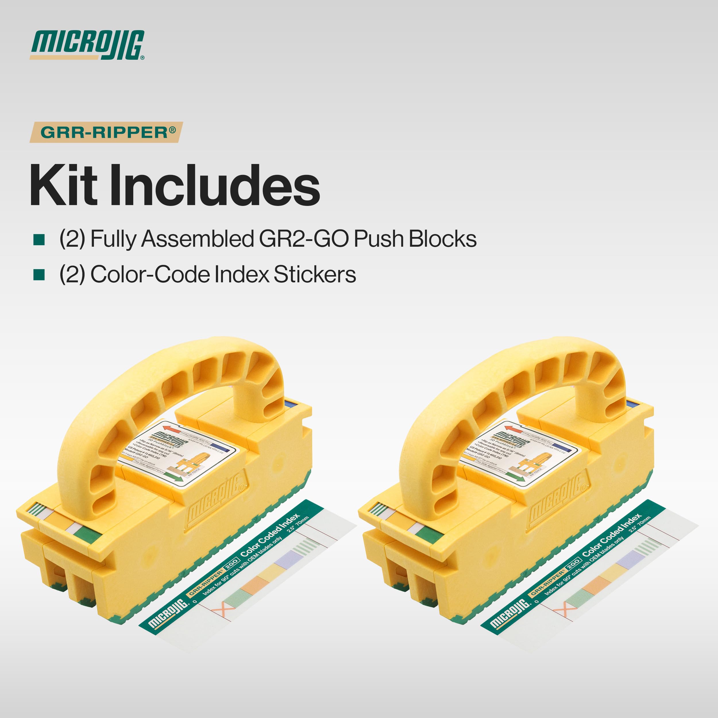 MICROJIG GRR-RIPPER 2GO Push Block for Routers, Jointers, Band and