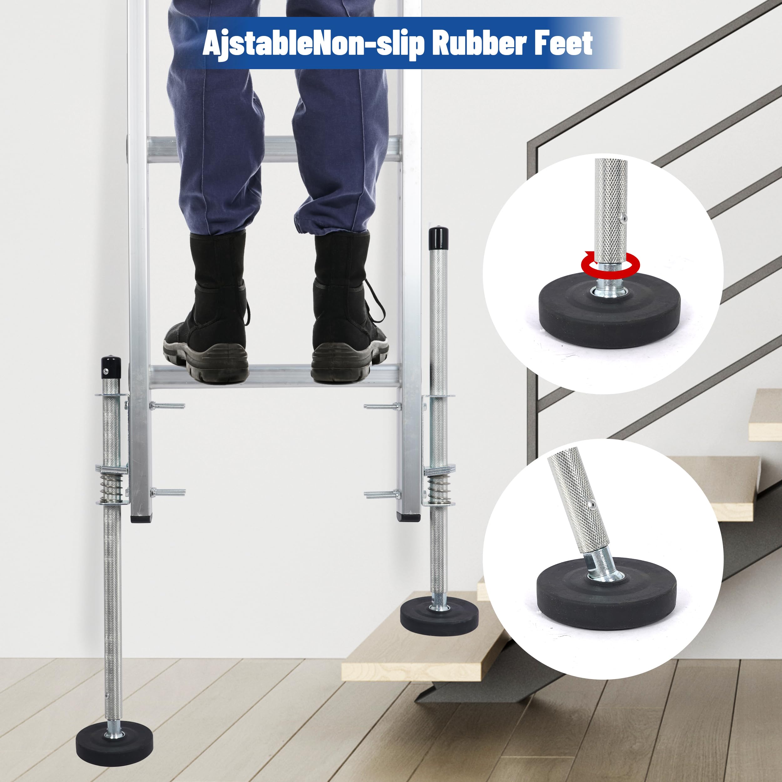 Slippery Ladder Anti-slip Ladder Levelers FamiliHope Adjustable Ladder Levelers - Anti ...