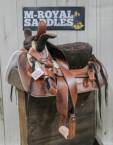 Miniatura 3 de M-Royal Saddles Montura Charra Albarda Escaramuza Marrón Chocolate 15.5"