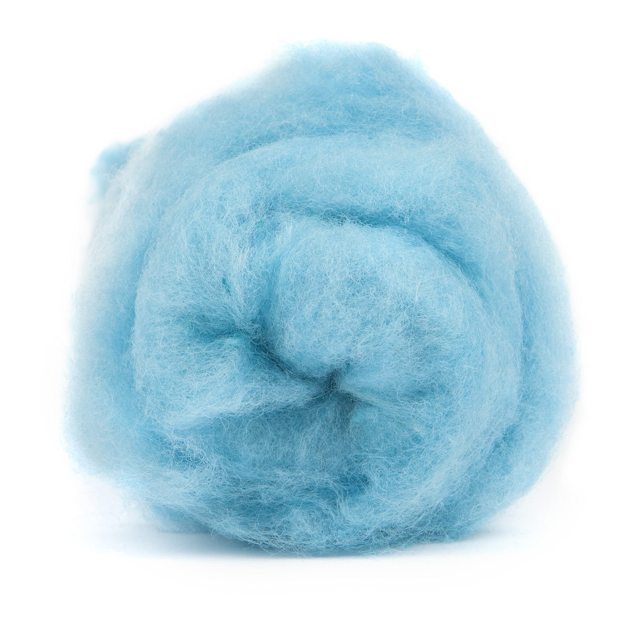Maori Wool Carded Batting for Needle Felting, 3.5 oz, Water Blue