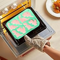 Vista 4 de 3 moldes de silicona de dinosaurio – Molde de dinosaurio antiadherente para nuggets de pollo, paletas, dulces de chocolate y moldes de huevo