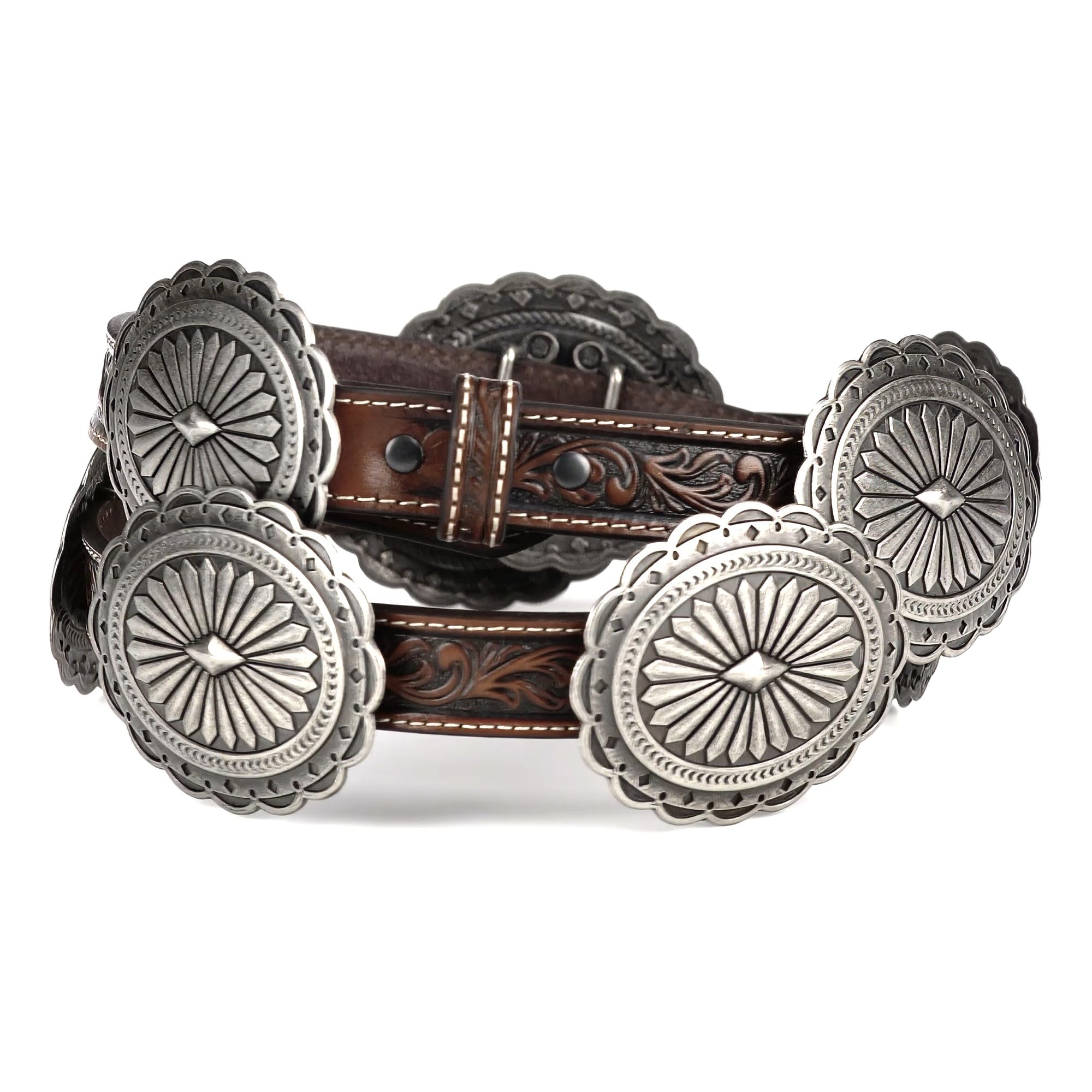 ARIAT Women's Tooled Oval Concho Western Belt
