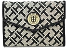 Women's Black Logo Printed Small Square Wallet Clutch Bag