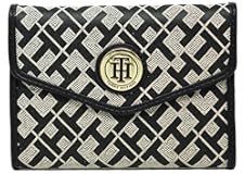 Women&apos;s Black Logo Printed Small Square Wallet Clutch Bag