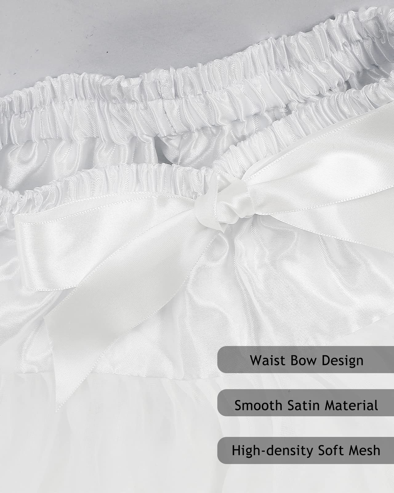 Falda de tutú para niña, falda de ballet mullida, Blanco, Large