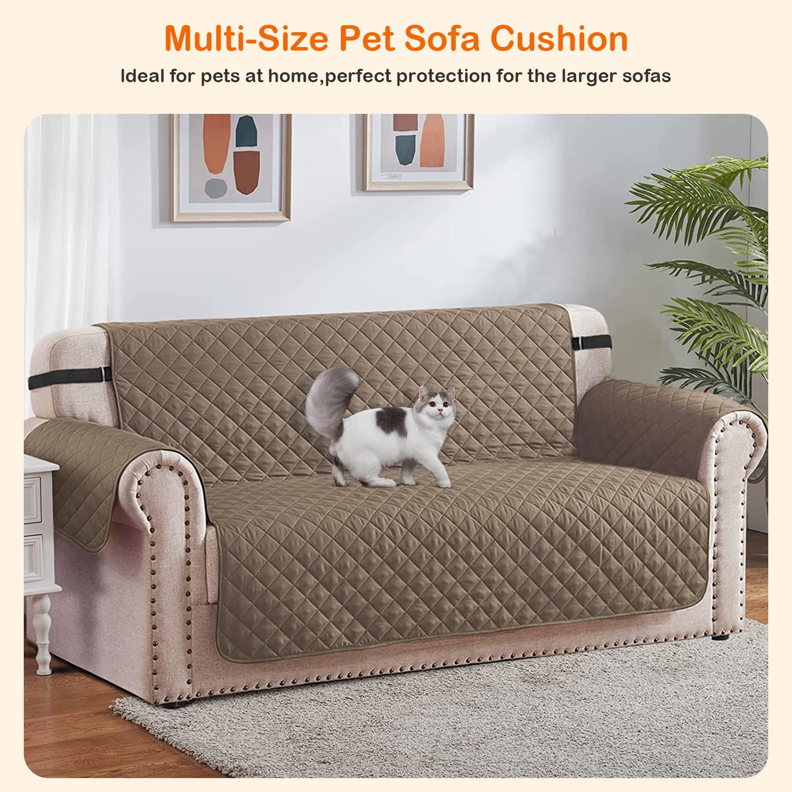 Jeté De Canapé Sure Fit Pour Animaux Noir - 74-96 Pouces - Neuf